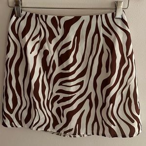 princess polly brown zebra print mini skirt